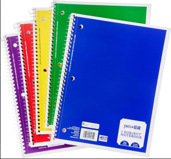 70 page notebook 