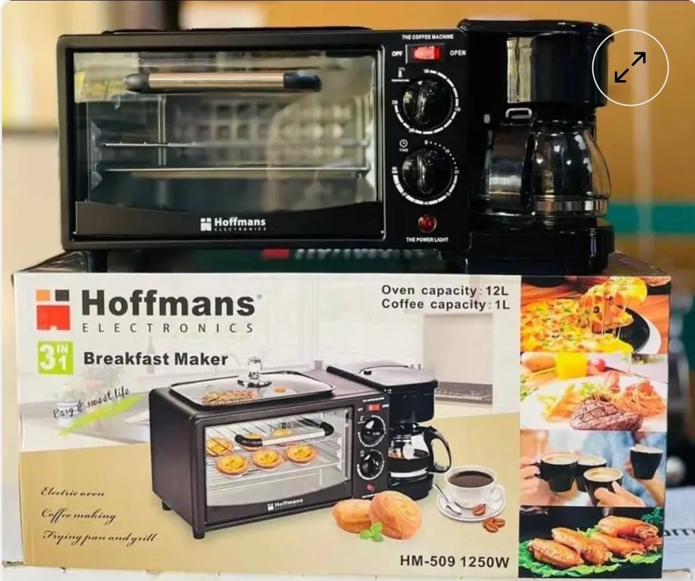 Hoffmans 3 In 1 Home Breakfast Machine Maker Coffee Frying Pan Bread HM-509