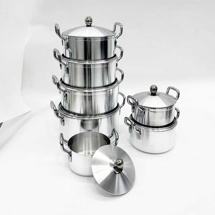 Tornado 7 Piece Heavy Stainless Steel Saucepans/Cookware – Silver