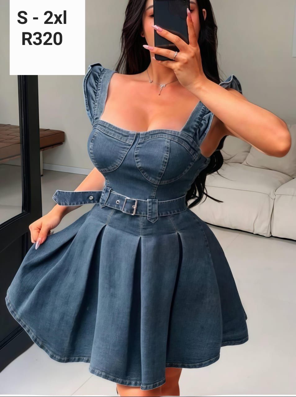 Denim mini dress