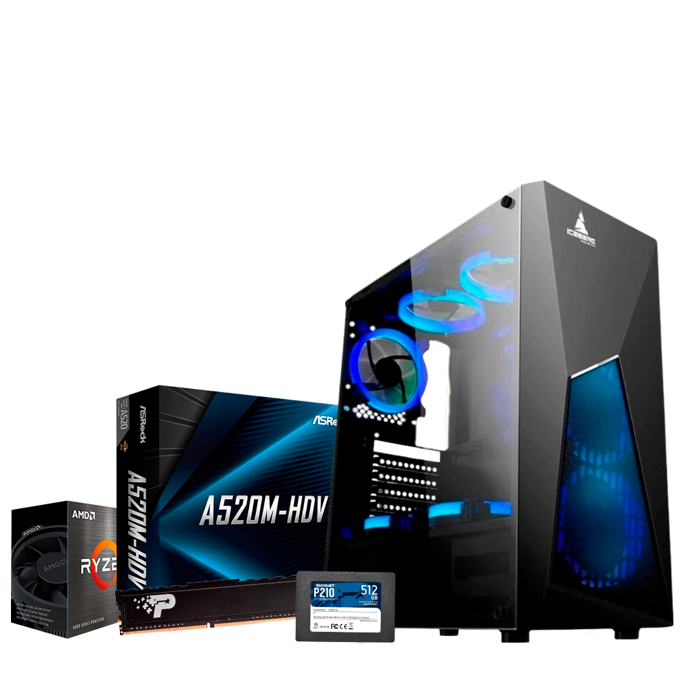 EQUIPO GAMER AMD RYZEN 7 5700G + 16GB 3200MHZ + ICEBERG Z8 5 FANS