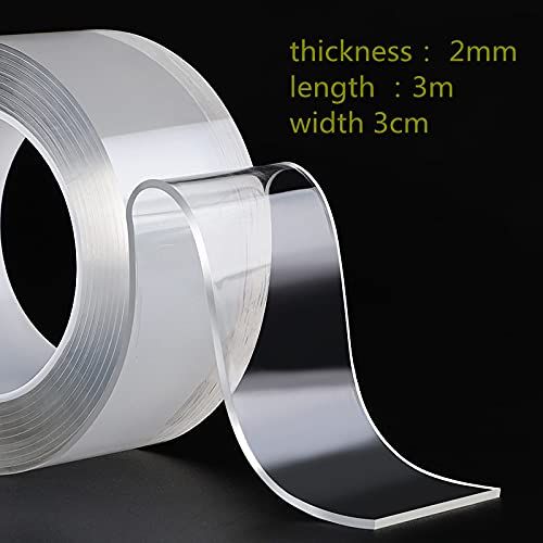 Reusable Nano Self Adhesive Tape, Washable Multipurpose Double Sided Tape Heavy Duty Two Sided Sticky Pads Strong Wall Adhesive Strips No Marks(SMALL SIZE)