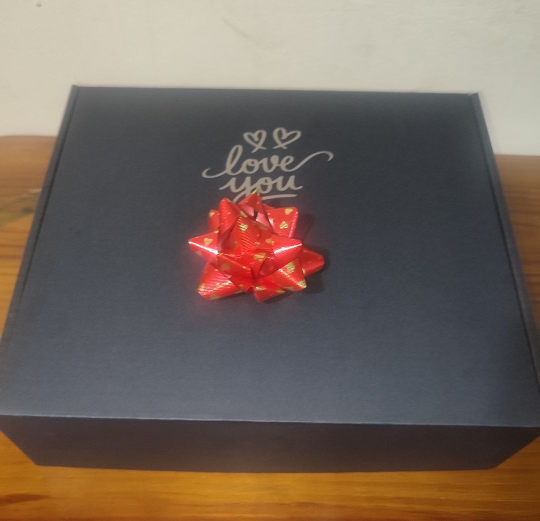 Black Personalised Gift Box + Bow