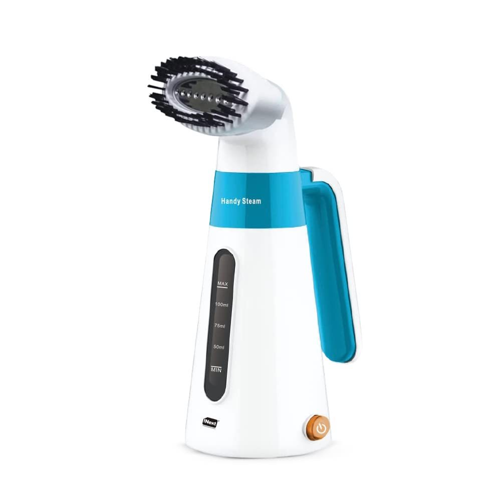 Garment Steamer Handy Steam-600W with Detachable Fabric Brush & 120ml Capacity, (White/Blue)