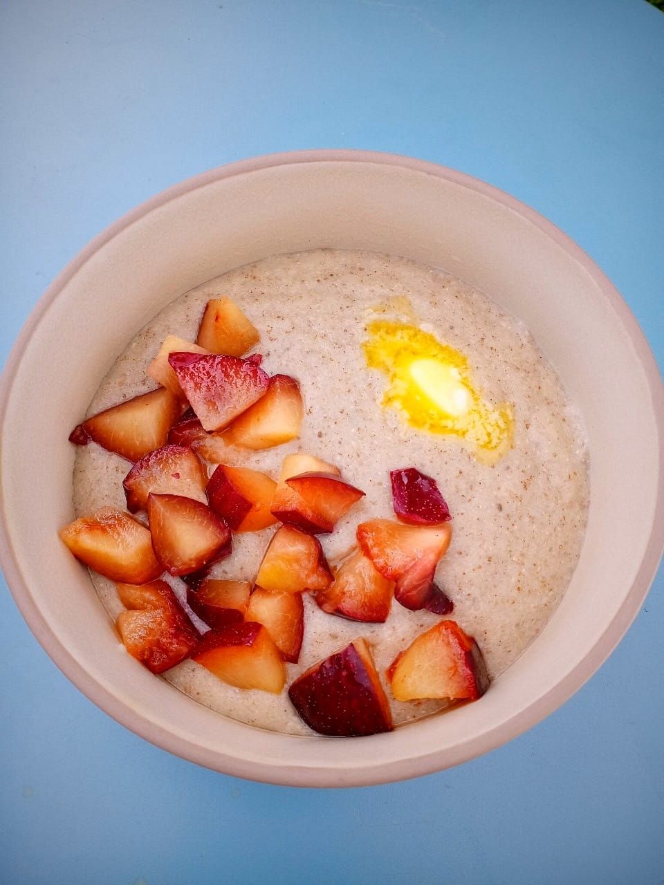 Maize, Sesame and Sesame and Chia Porridge with Seasonal Fruit