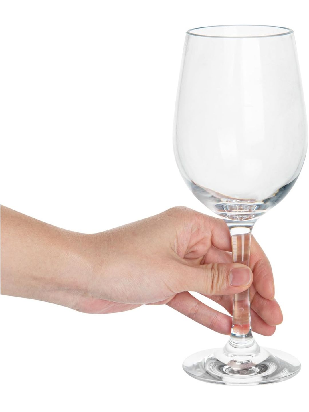 Restaurantware  6 pieces Wine glasses,  Heavy-Duty Stemmed Wine Glasses - Dishwashable, Shatterproof, Clear Polycarbonate Wine Glasses, For All Kinds Of Beverages