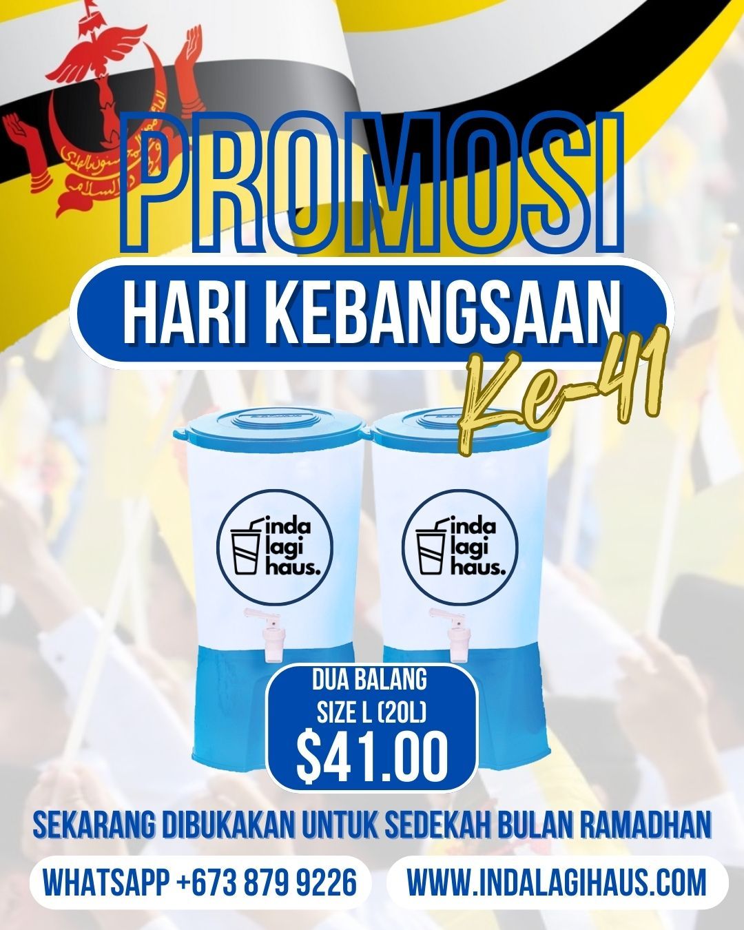 (PROMO Hari Kebangsaan Ke-41) Pakej Sedekah Dua Balang L $41.00