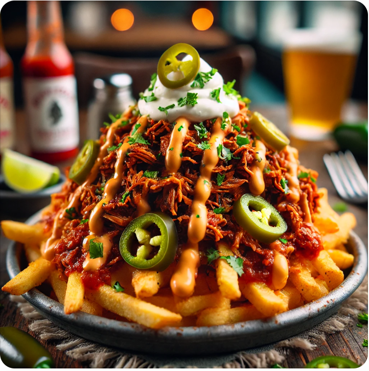 Fiery Chipotle Shredded Pork Loaded Fries 🌶️🐷🔥🍟  