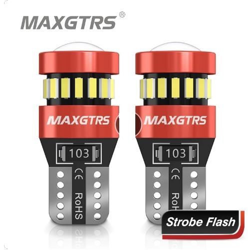 MAXGTRS W5W Flash Strobe Super Bright T10 LED Bulb for Vehicles