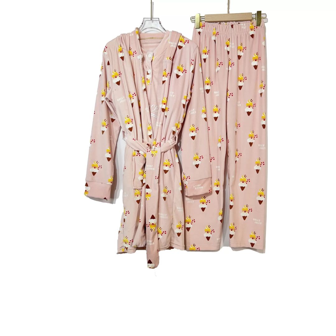 Velvet Prints Robe Women Pijama