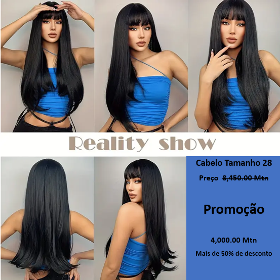 Peruca de Cabelo synthetic de Tamanho T28" sem cola 