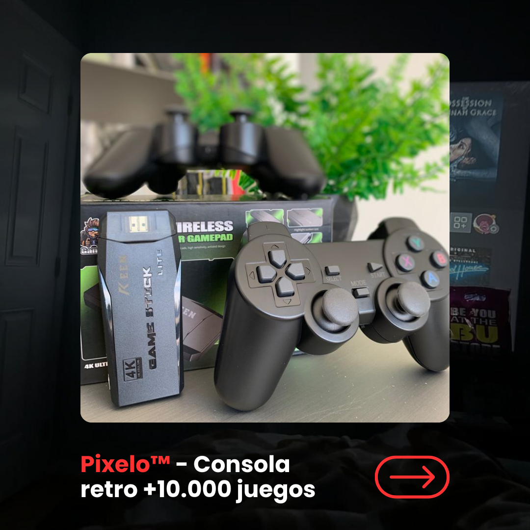 Pixelo Proyector Portátil + Consola Retro con 10.000 juegos