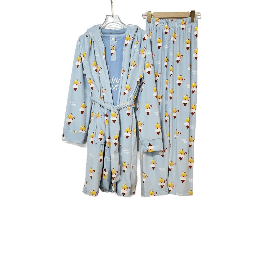 Velvet Prints Robe Women Pijama