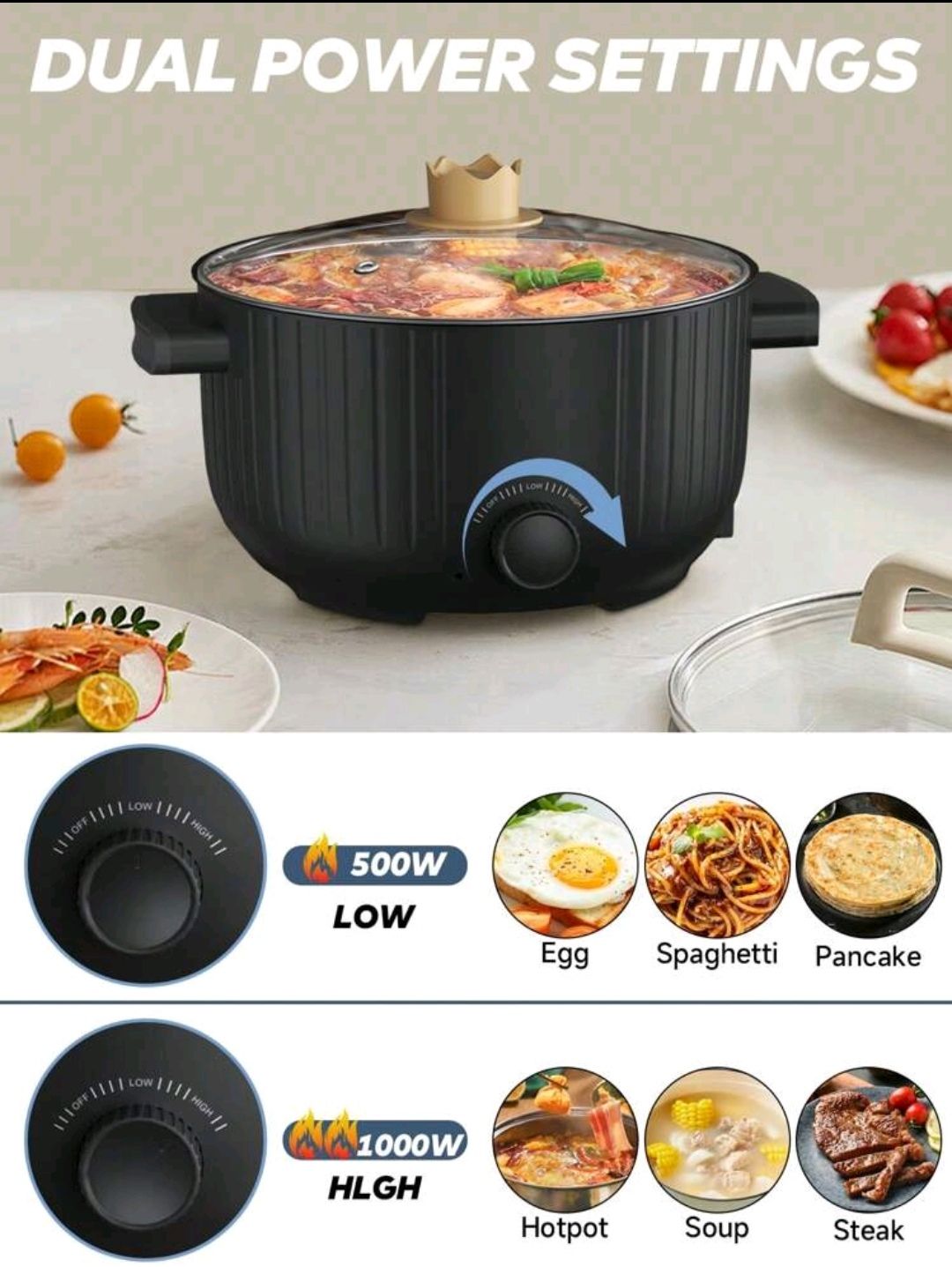 PANCERKA 3L Large Capacity Multi-Functional Electric Cooking Pot