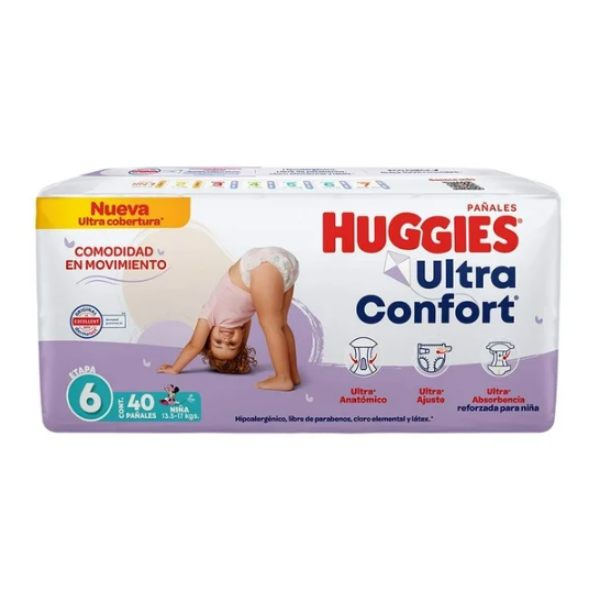 Huggies Ultra Confort Etapa 6 Niña 40 Pañales l