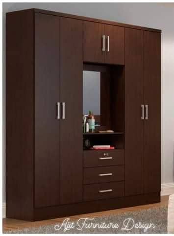 Spacious & Stylish 6-Door Wardrobe with Mirrored Center