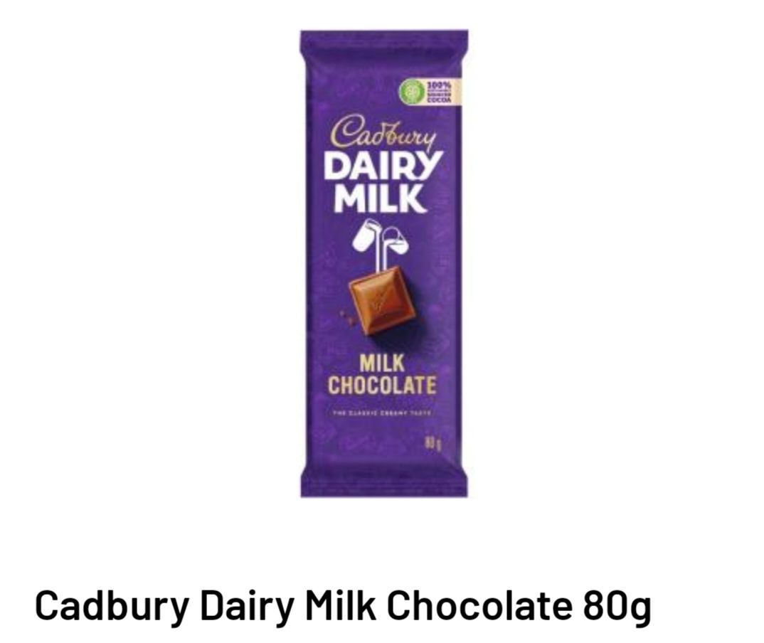 Cadbury dary milk chocolate 80g