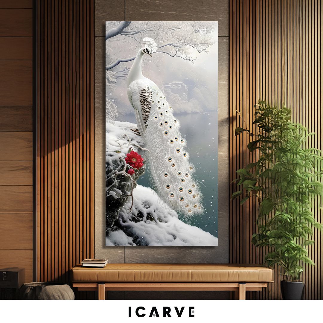 White Peacock Canvas 