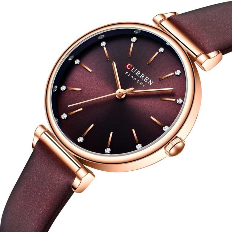 Curren 9081l-Rg-MRN Leather Band Woman Watch