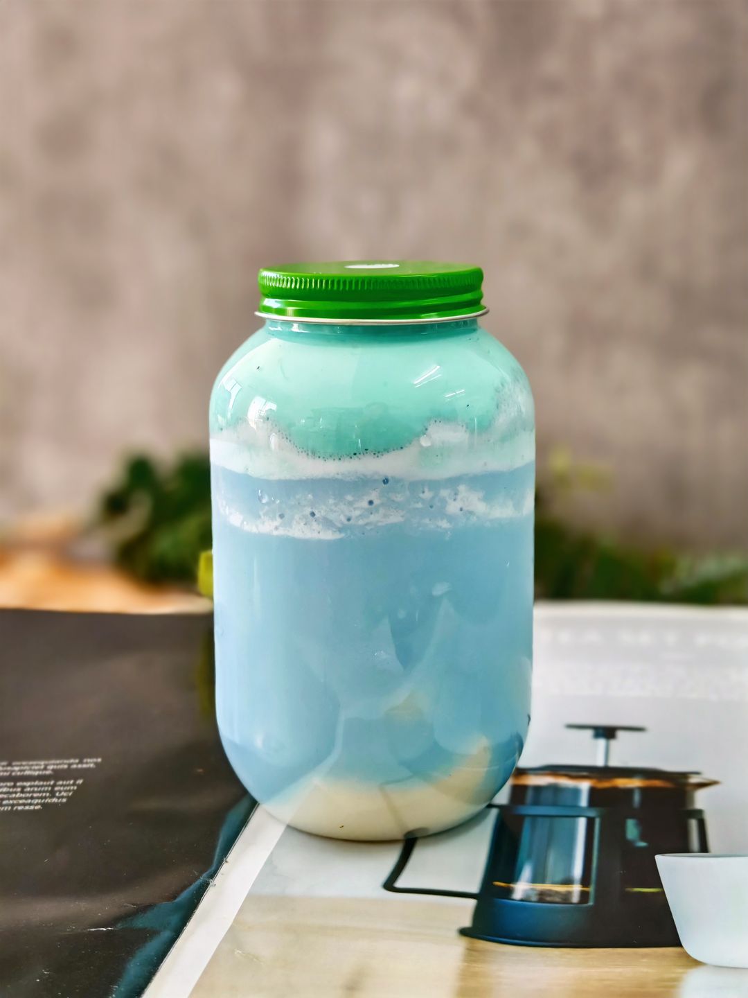 Blue Spirulina Double Milk/蓝藻双皮奶 饮品