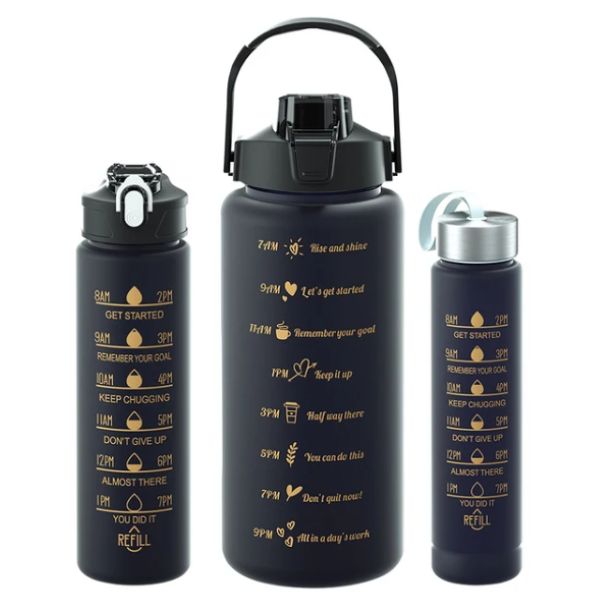 3 Set Motivation Water Bottles