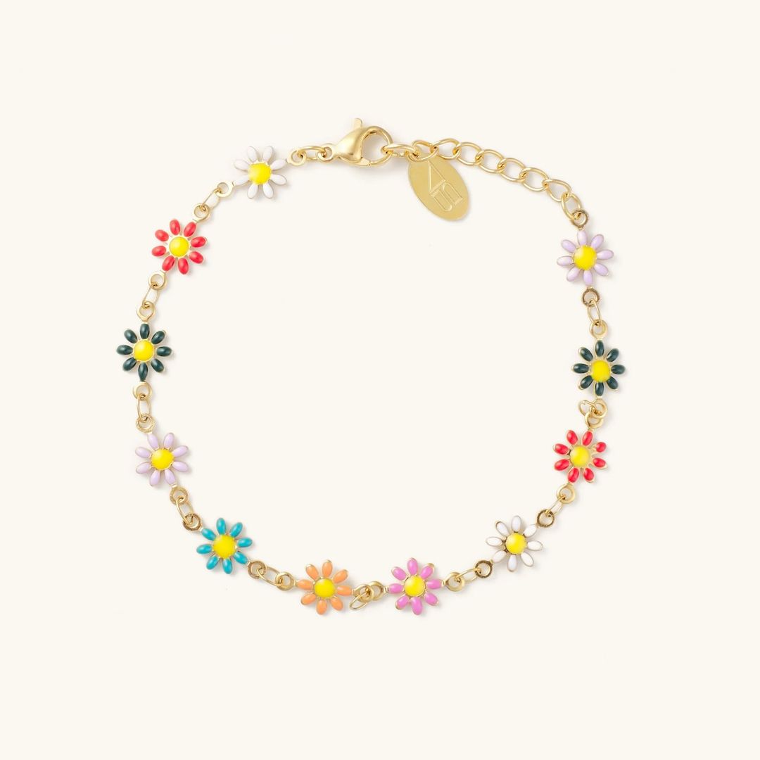 Enamel Daisy Bracelet