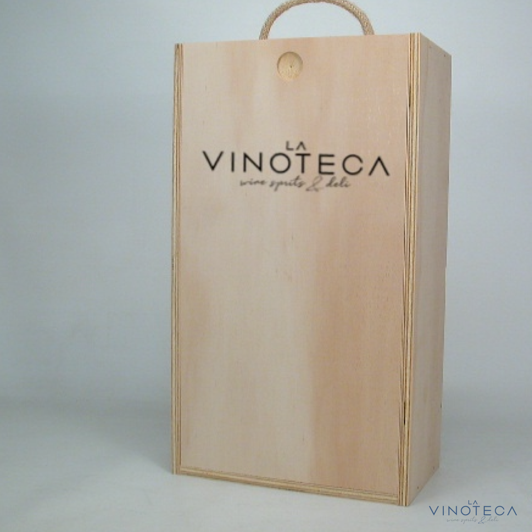 CAJA MADERA C/LOGO LA VINOTECA