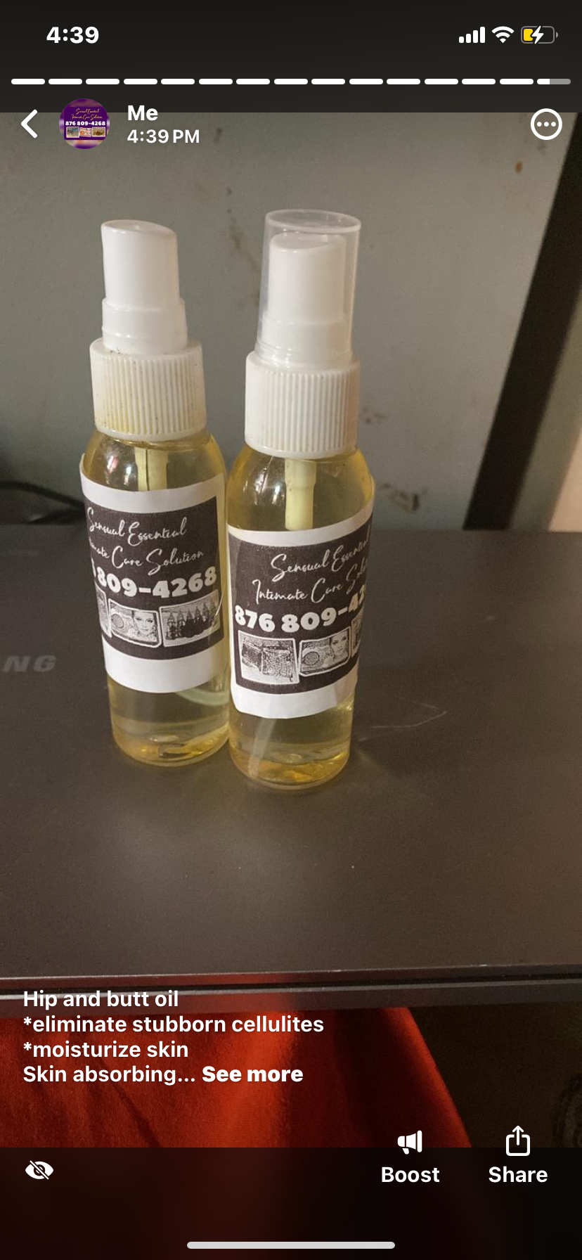 Hip and butt oil 