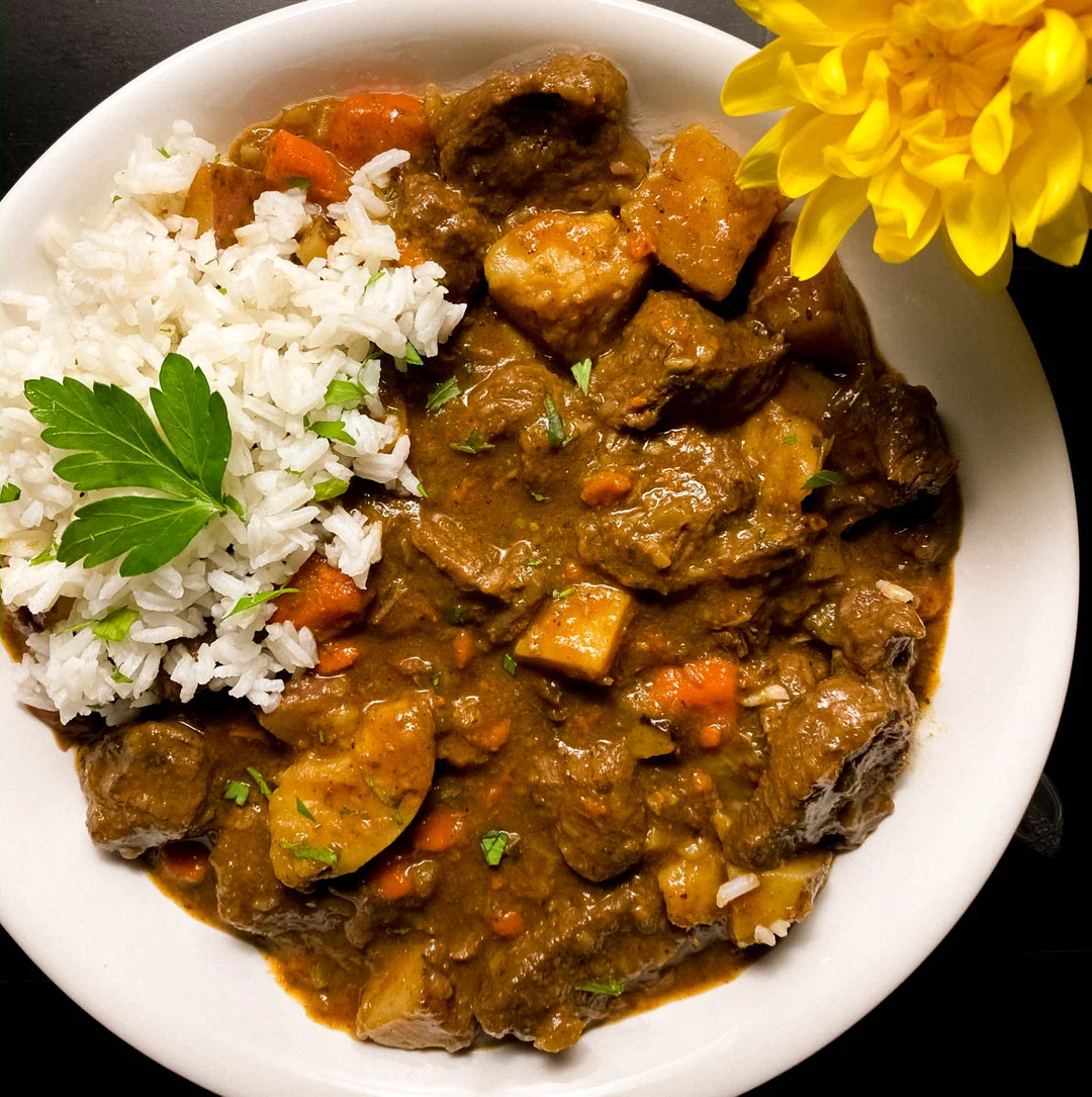 Cajun Beef Stew with Biltong Flavoured Rice