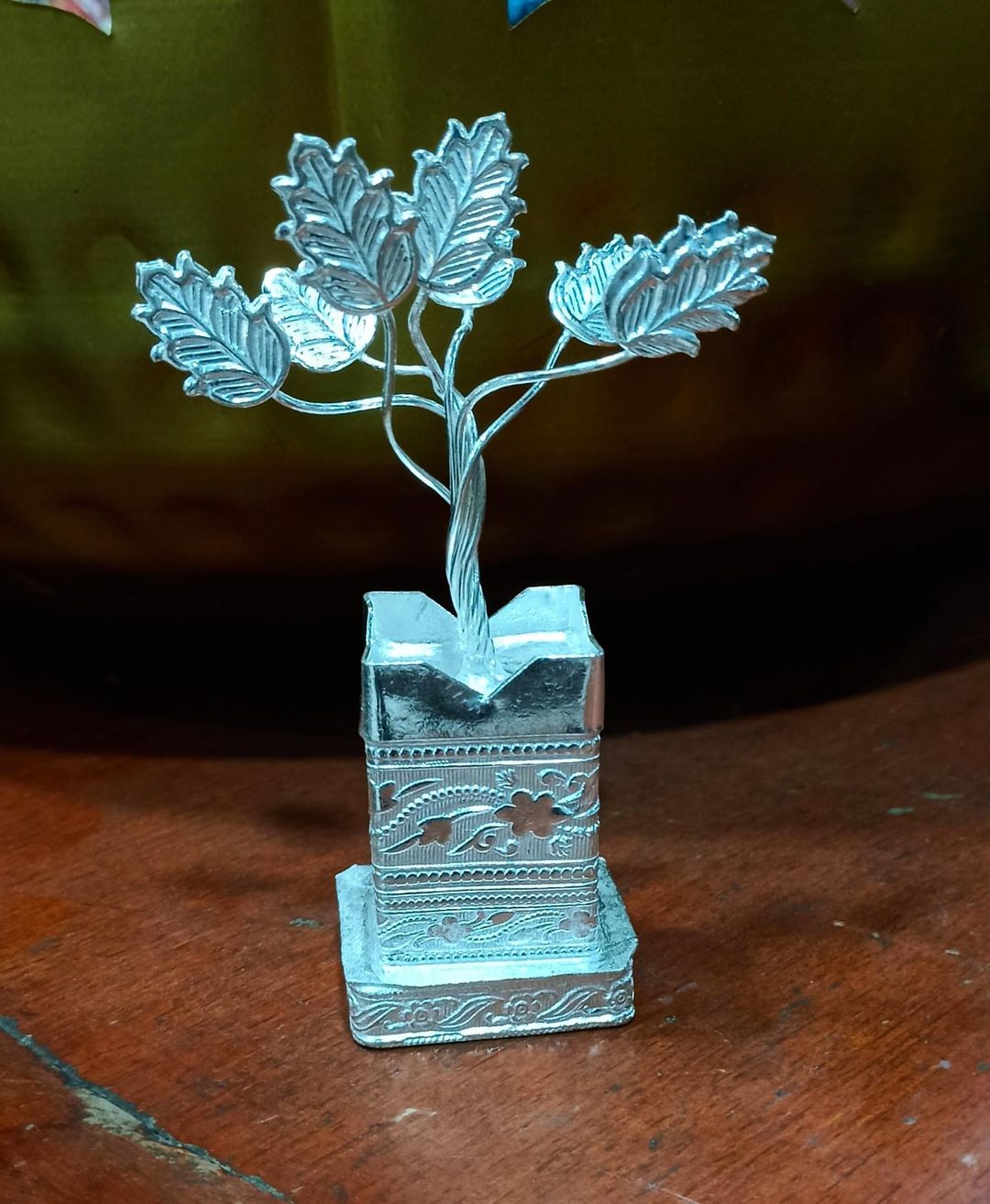 German Silver Tulsi Pot 2 inch 