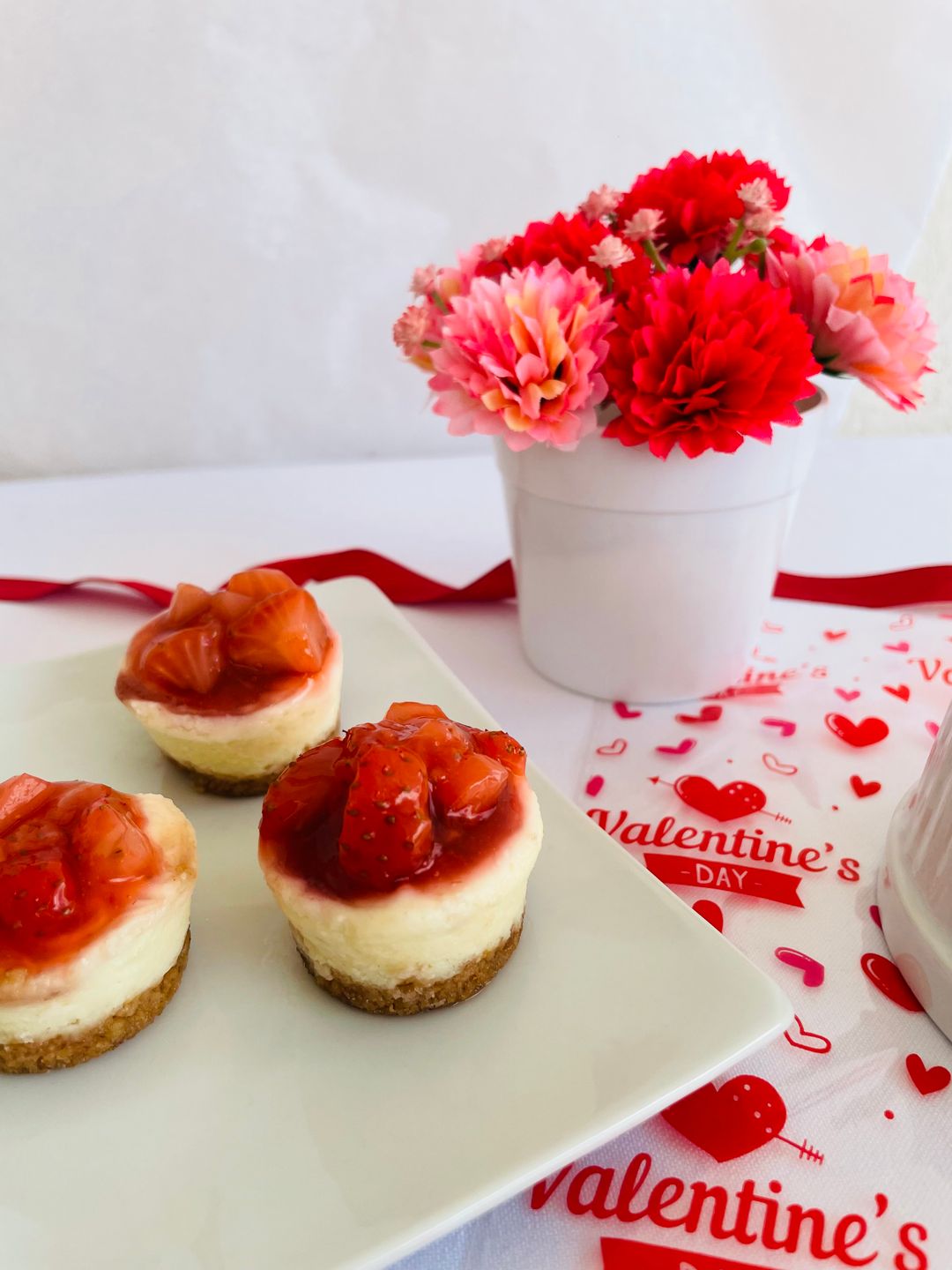 Strawberry Swirl Mini Cheesecakes