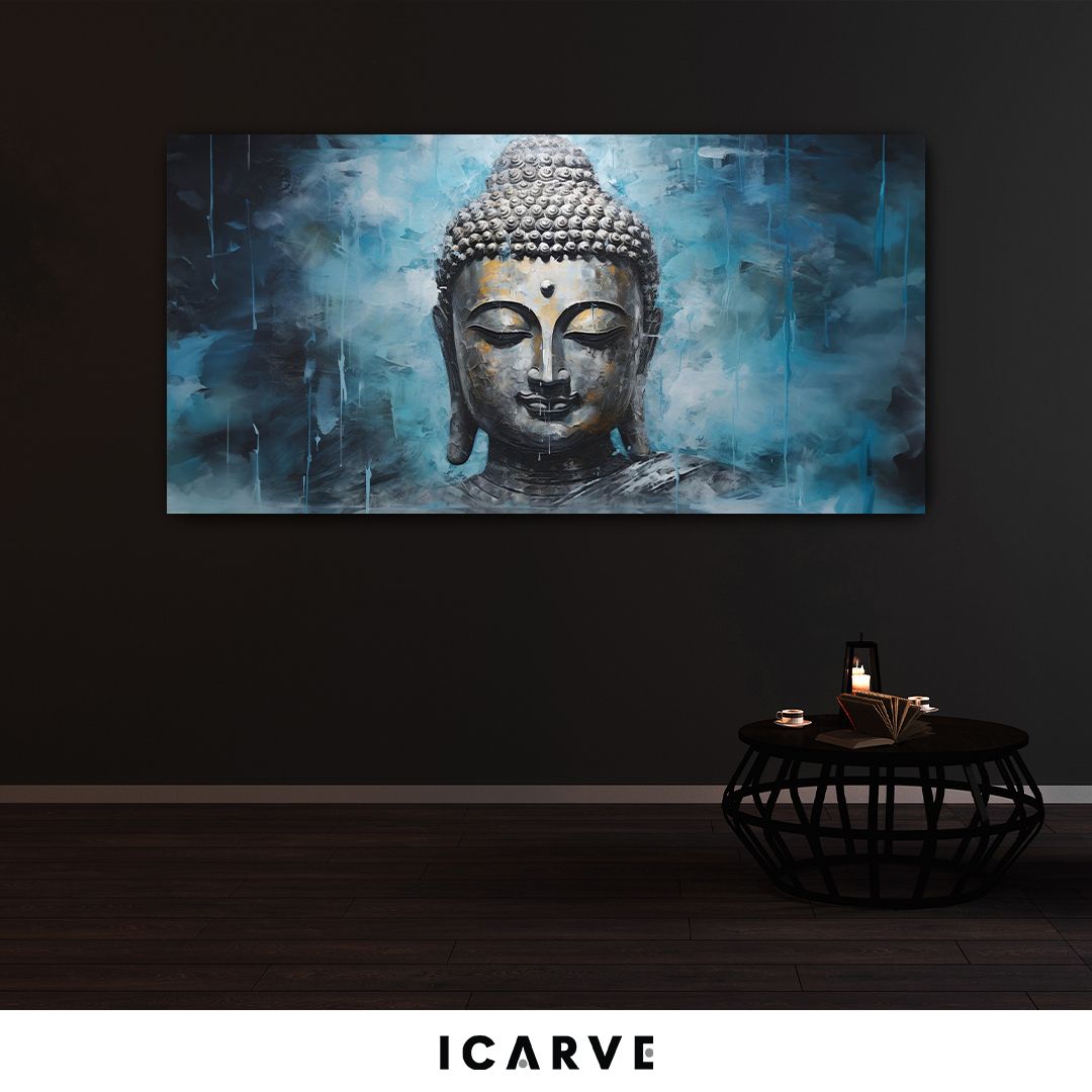 Abstract blue Buddha