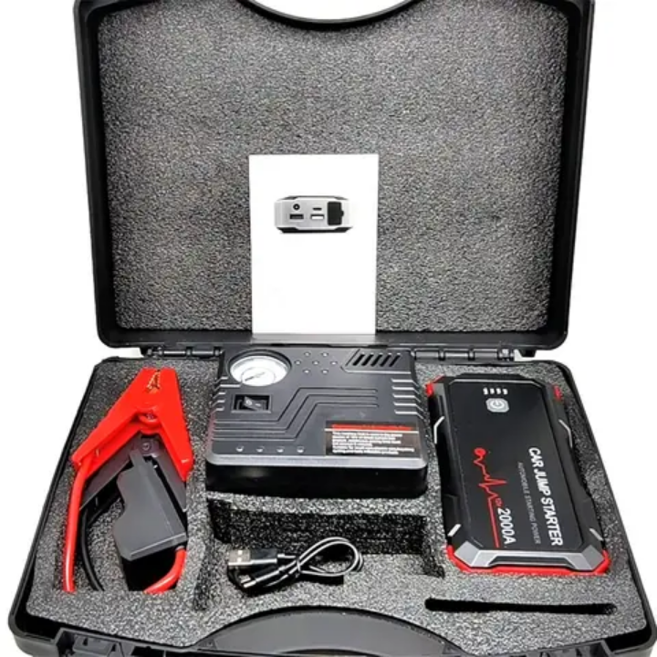 Jump starter Booster déclencheur batterie 12v1avec compresseur en mallette 4×1