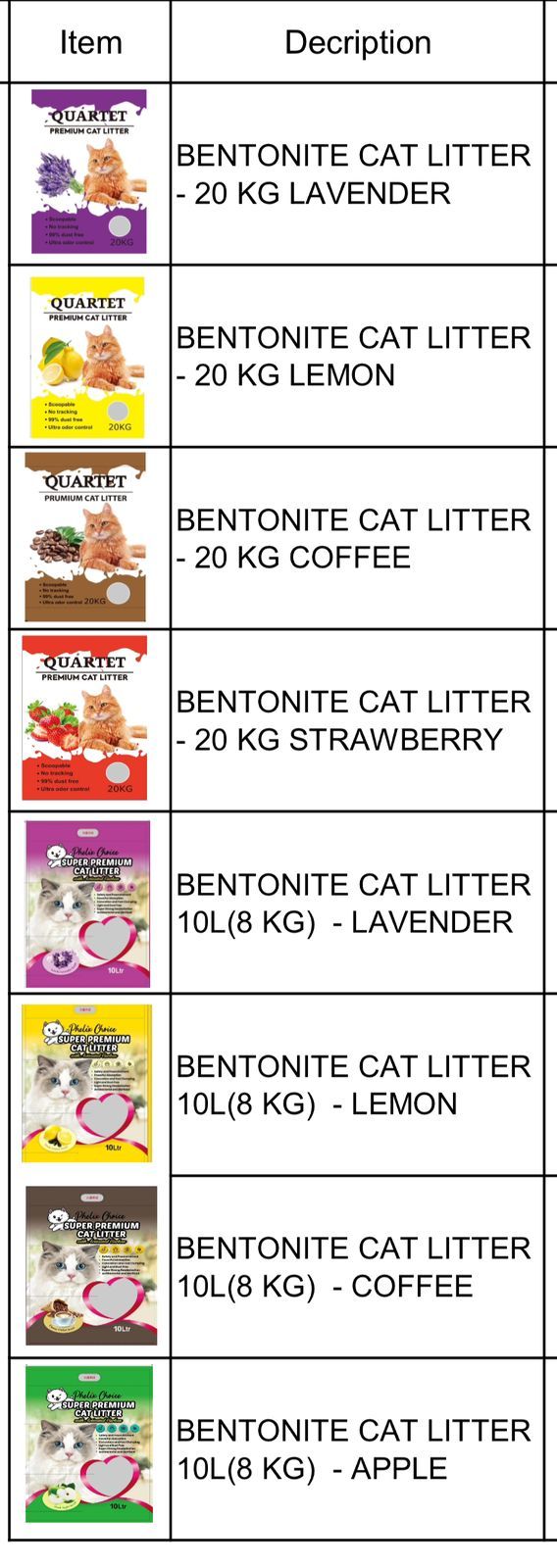 Cat Litter 5L , 10L , 20kg