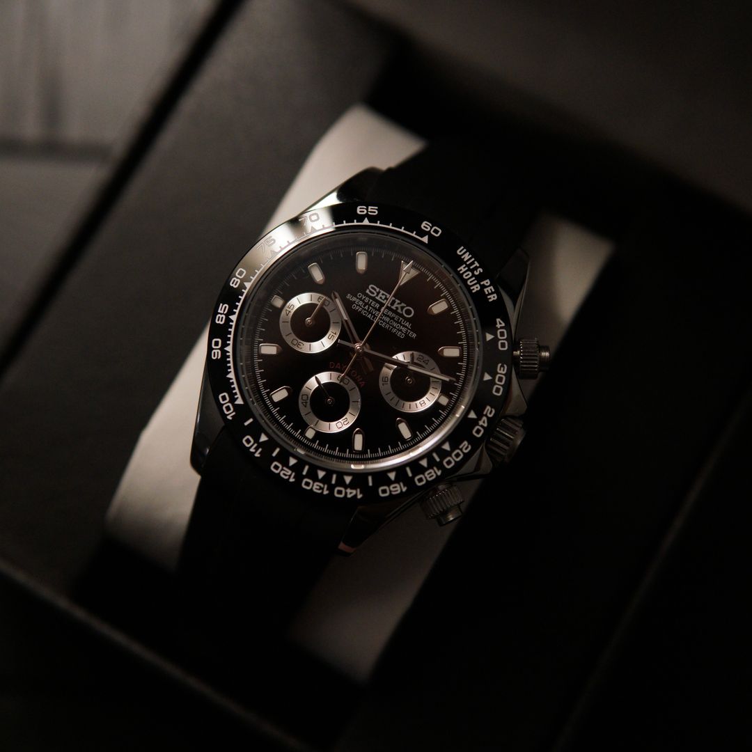 Seiko 'Daytona' Mod Black Dial w Oysterflex
