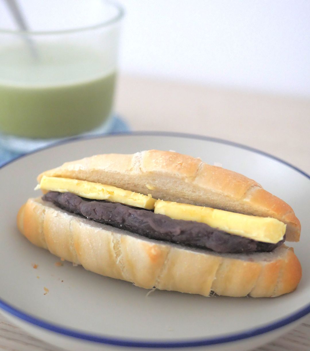 shio pan with red bean & butter