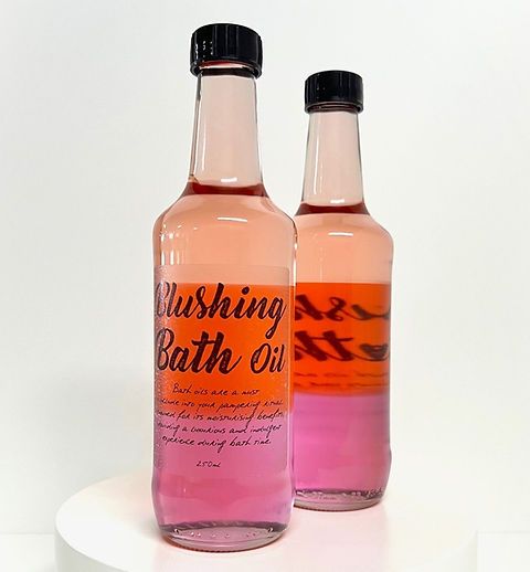 Blushing bath oil