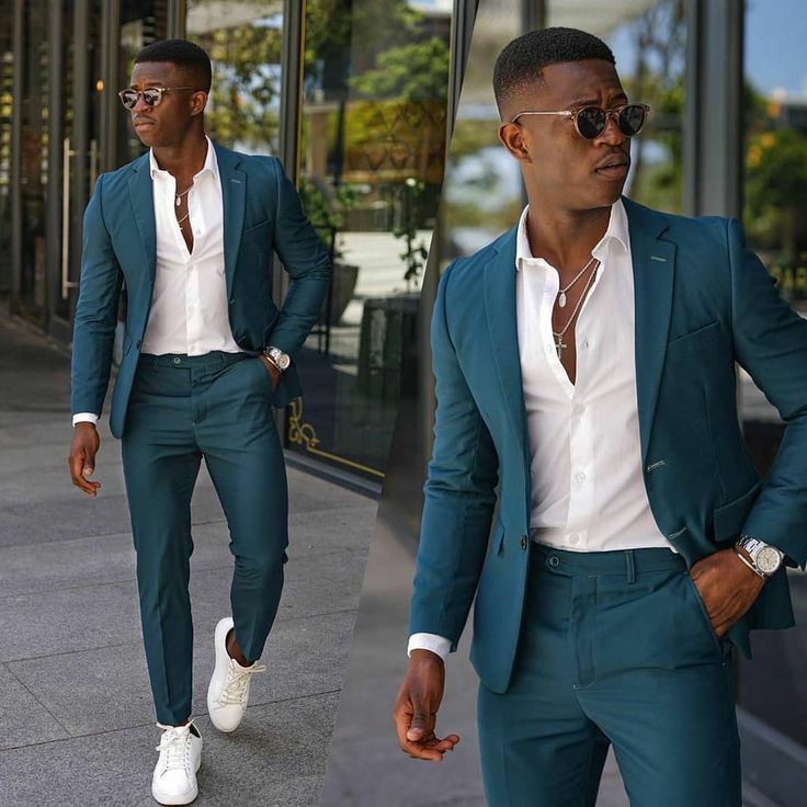 3pc Teal Men's suit 