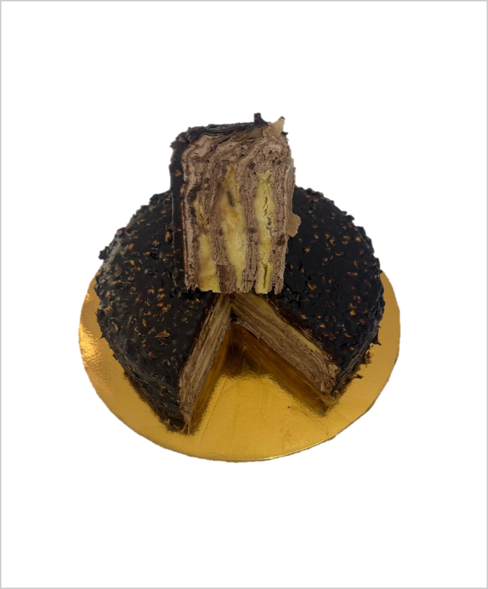 7. Dark Choc Musang King Durian Crepe Cake 🎂 黑·巧克力猫山王榴莲千层蛋糕 