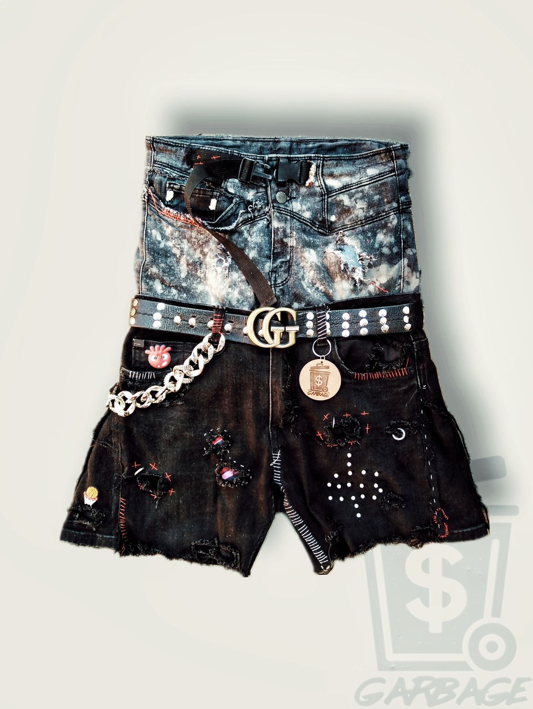Distressed Denim Jort