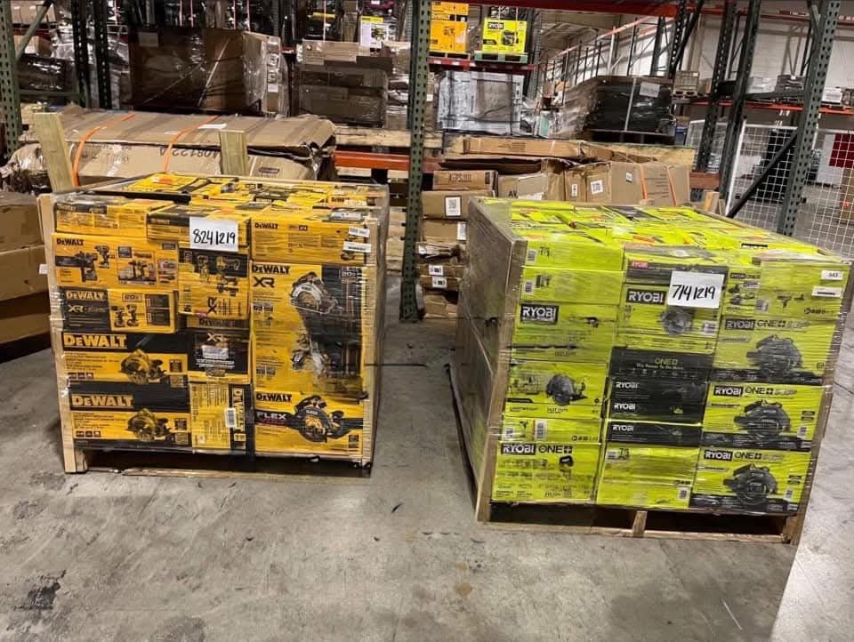 Pallets Tools mixers MILWAUKEE and Dewalt 100 pieces sealed 