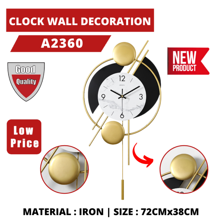 CLOCK IRON WALL DECORATION A2360