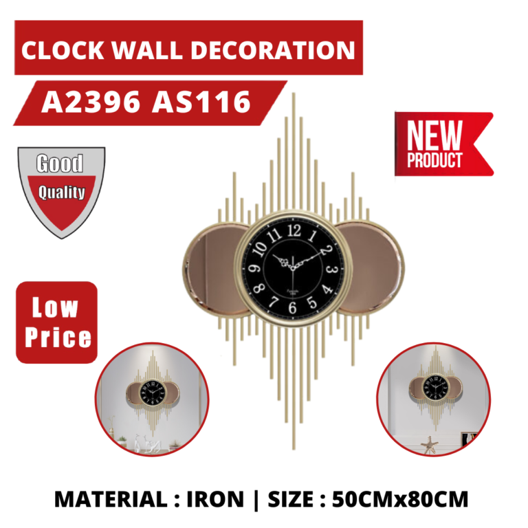 CLOCK IRON WALL DECORATION A2396 AS116