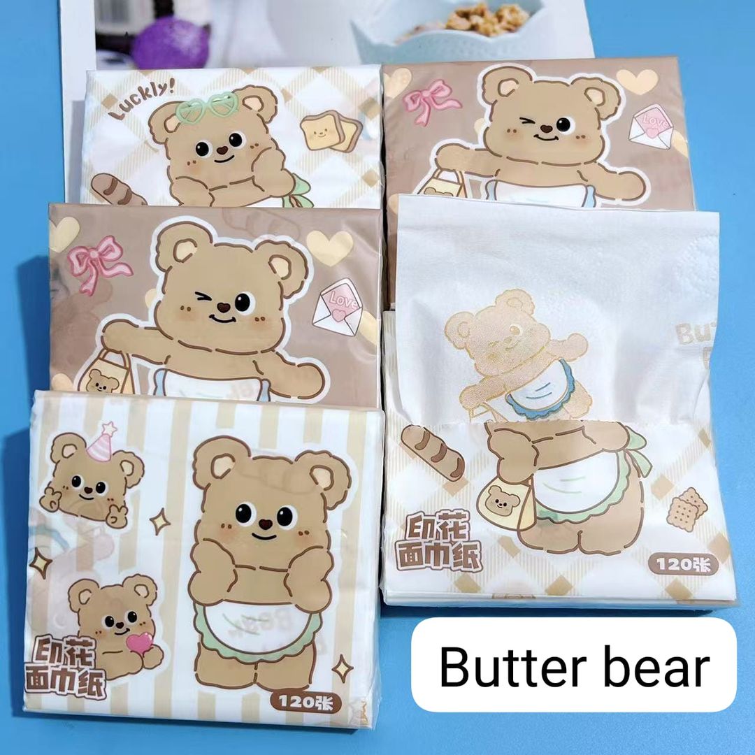 Butter bear print tissue