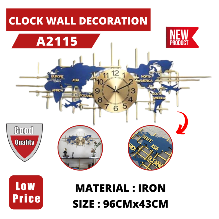 CLOCK IRON WALL DECORATION A2115