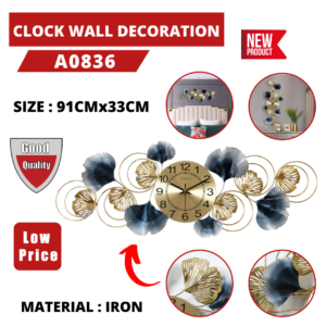 CLOCK IRON WALL DECORATION A0836
