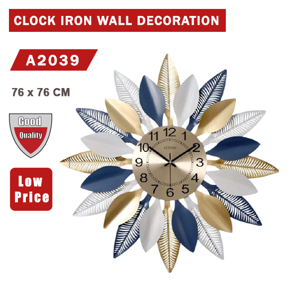 CLOCK IRON WALL DECORATION A2039