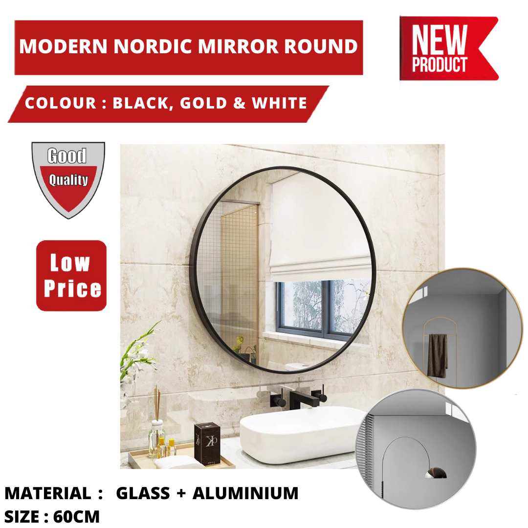 MODERN NORDIC MIRROR ROUND 60CM
