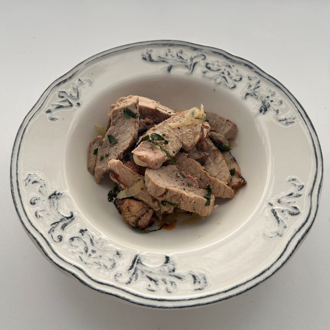 Cerdo salteado teriyaki
