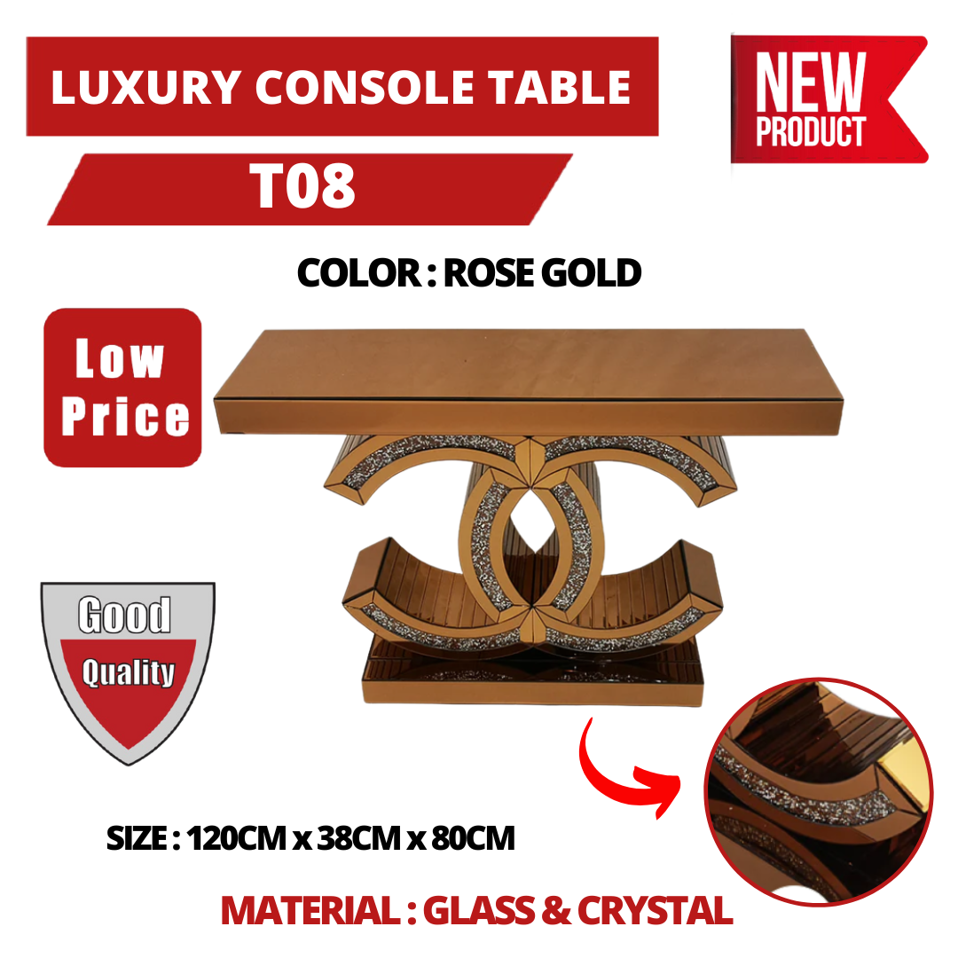 LUXURY CONSOLE TABLE-T08 - ROSE GOLD